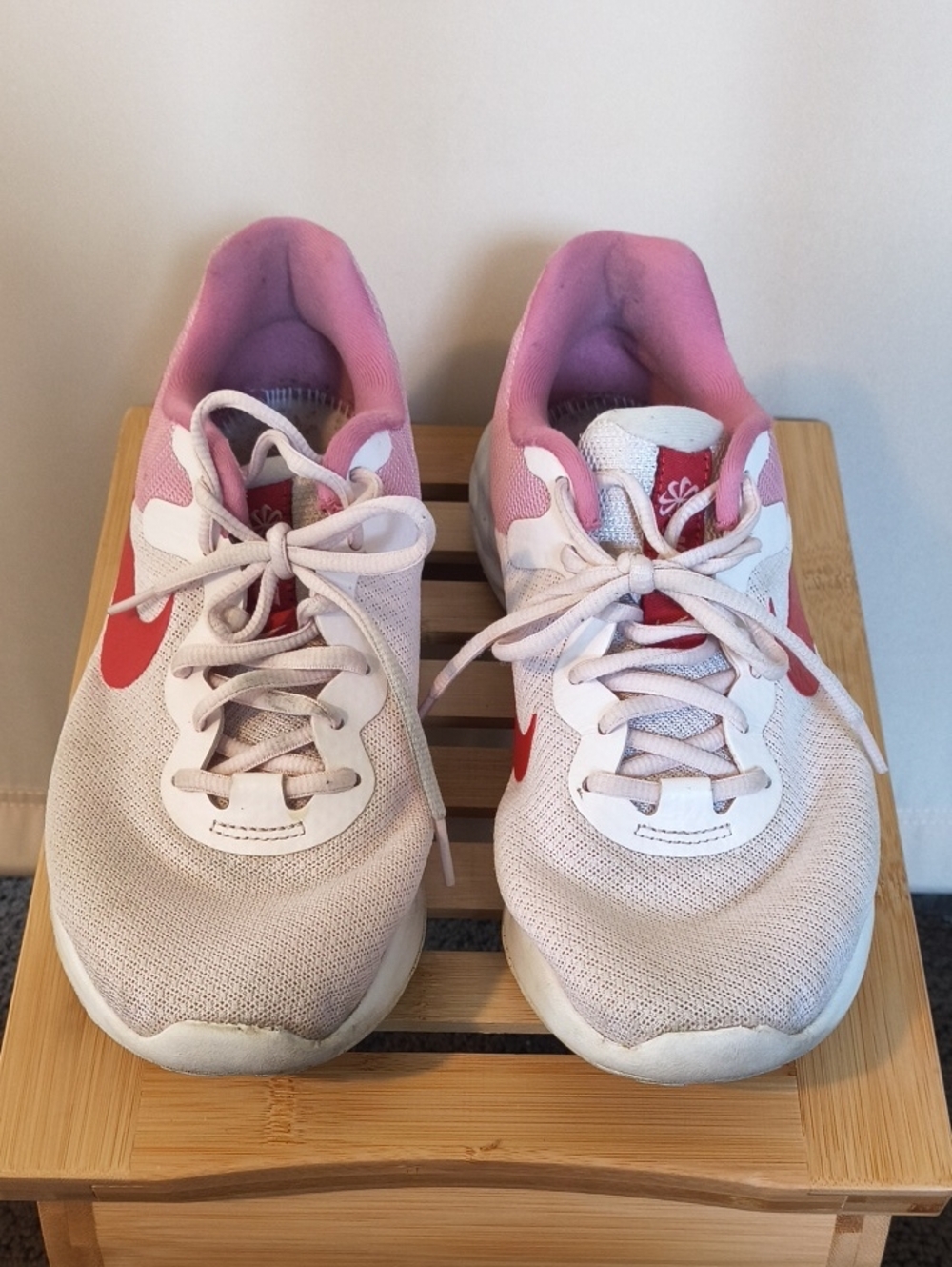Nike Pink and Red Athletic Sneakers Size 8